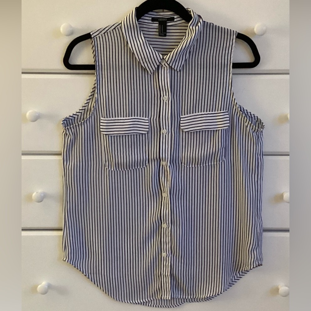 Forever 21 Stripped Button Down Top